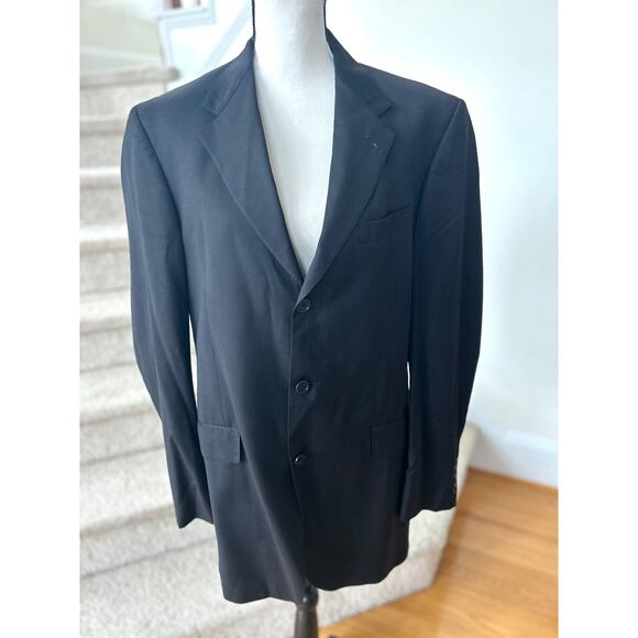 Daniel Cremieux Loro Piana Black Three Button Blazer 40L - Picture 1 of 9